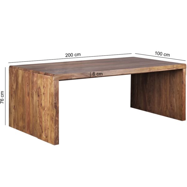 Desk Boha Solid Wood Sheesham Computer Table 200 Cm Wide Real Wood Design Filing Office Table Country Style 38369 Wohnling Schreibtisch Boha Massiv Holz Shee 4
