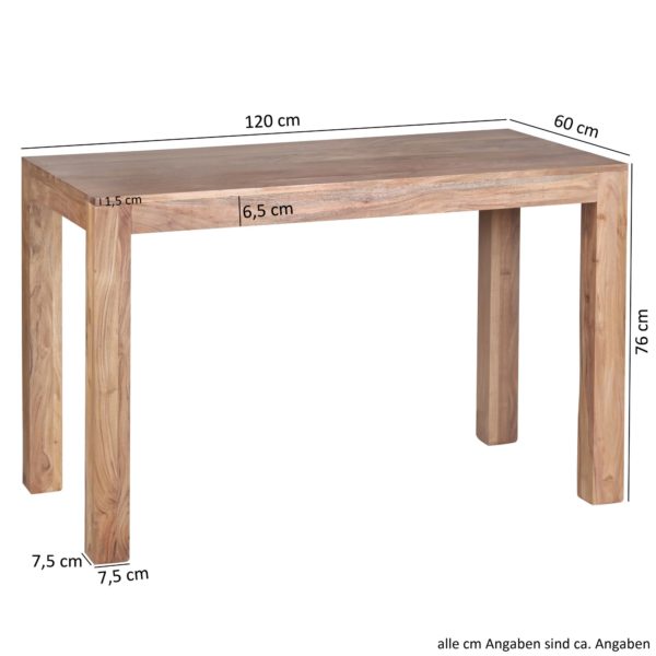 Esstisch Massivholz Mumbai Akazie 120 Cm Esszimmer-Tisch Holztisch Design Küchentisch Dunkel-Braun 38378 Wohnling Esstisch Massivholz Mumbai Akazie 3