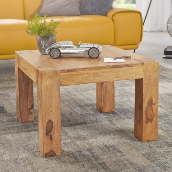 Coffee Table Solid Wood Acacia 60 Cm Wide Dining Room Table Design Brown Country Style Table Nature 38379 Wohnling Couchtisch Mumbai Massiv Holz Akazie