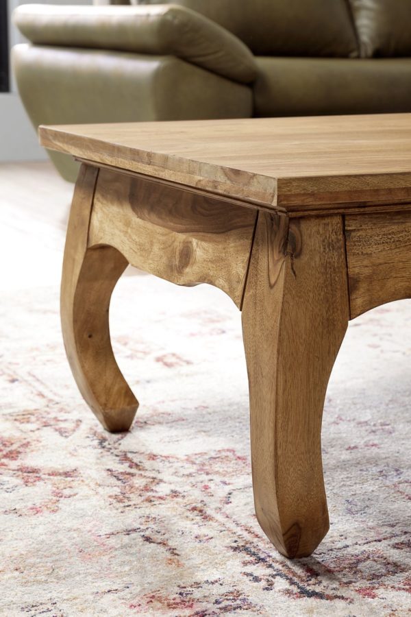 Coffee Table Solid Wood Acacia 110 Cm Wide Dining Room Table Design Nature-Product Cottage Style Side Table 38384 Wohnling Couchtisch Opium Massiv Holz Akazi 4