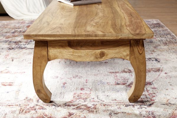 Coffee Table Solid Wood Acacia 110 Cm Wide Dining Room Table Design Nature-Product Cottage Style Side Table 38384 Wohnling Couchtisch Opium Massiv Holz Akazi 5