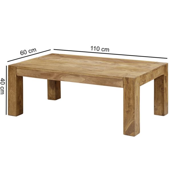 Coffee Table Solid Wood Acacia 110 Cm Wide Dining Room Table Design Nature-Product Cottage Style Side Table 38385 Wohnling Couchtisch Mumbai Massiv Holz Akaz 2