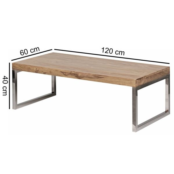 Coffee Table Solid Wood Acacia 120 Cm Wide Dining Room Table Design Dark Brown Country Style Table 38396 Wohnling Couchtisch Guna Massiv Holz Akazie 2