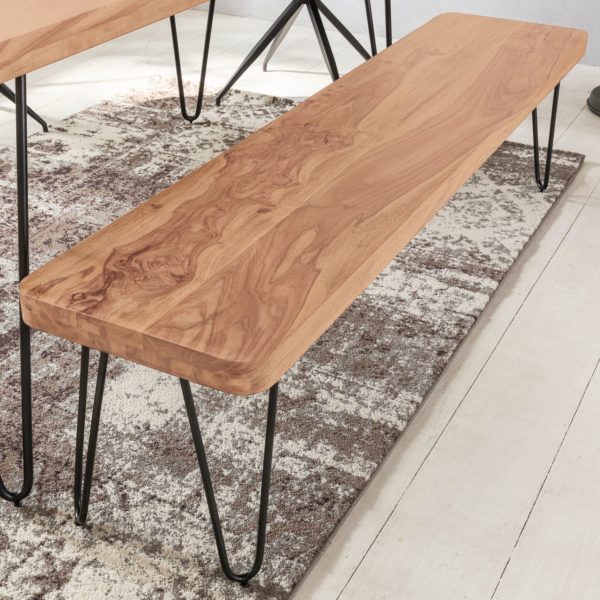 Seating Bench Solid Wood Acacia 160 X 45 X 40 Cm Wooden Bench Natural Product Kitchen Bench In Country Style 38505 Wohnling Esszimmer Sitzbank Bagli Massiv Holz