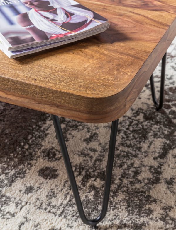 Coffee Table Solid Wood Sheesham 115 Cm Wide Dining Room Table Design Metal Legs Country Style Table 38512 Wohnling Couchtisch Bagli Massiv Holz Shees 4