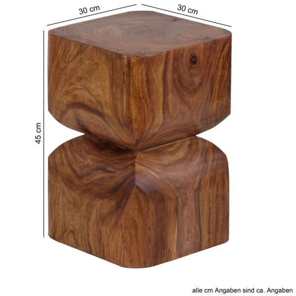 Side Solid-Wood Sheesham 30 X 30 Cm Living Room Table Design Dark Brown Country Style Coffee Table 38575 Wohnling Beistelltisch Kada Massiv Holz She 2