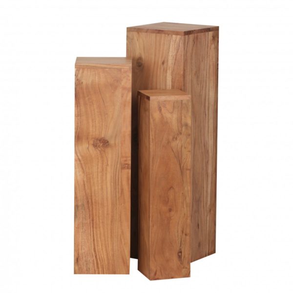 Side Table Set Of 3 Wl1.567 Solid Wood 24,5X85X24,5 Cm Acacia Tables 38581 Wohnling Akazie Beistelltische 3Er Set 25