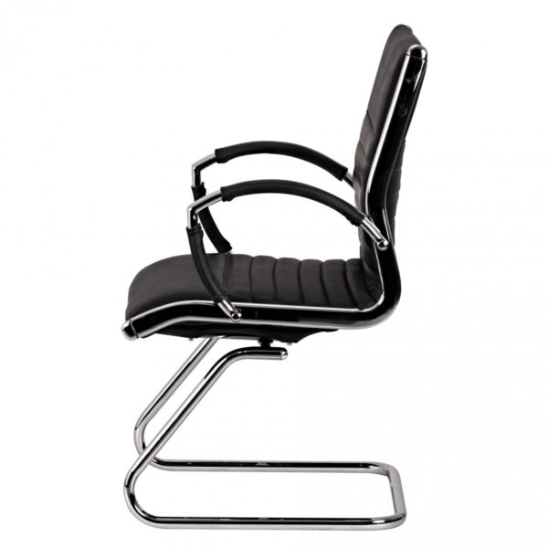 Cantilever Salzburg Meeting Chair In Genuine Leather Black Rocking Chair Xxl Chrome 120Kg Visitors Chair Design 38740 Amstyle Besucherstuhl Salzburg Echtleder S 10