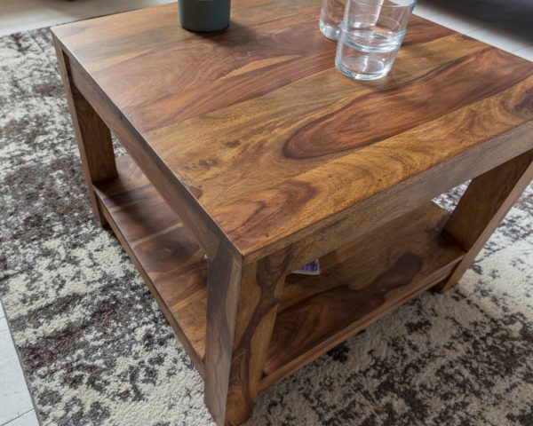 Coffee Table Solid Wood Sheesham 60 X 60 Cm Living Room Table Design Dark Brown Country Style Table 38742 Wohnling Couchtisch Mumbai Massiv Holz Shee 4