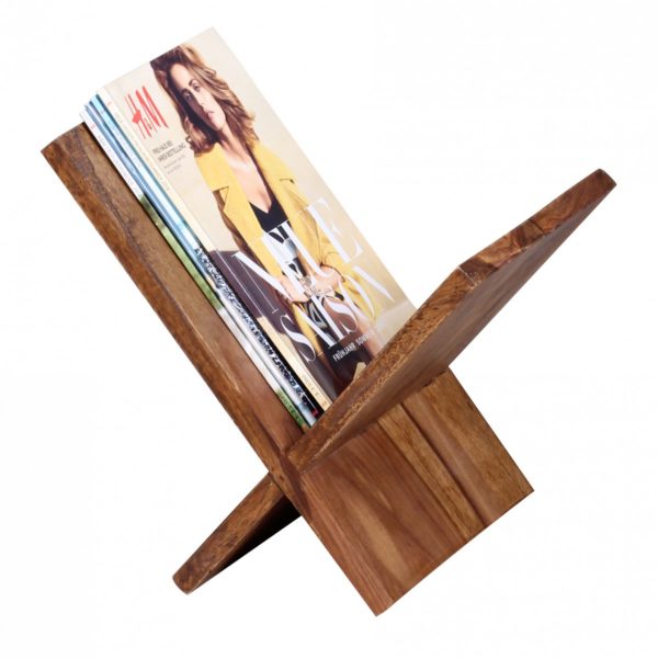Magazine Rack Solid Wood Sheesham - Magazines Stand | Holder Design 38762 Wohnling Massivholz Zeitungsstaender Sheesh 2
