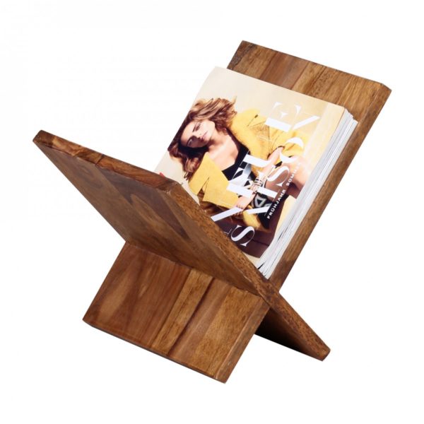 Magazine Rack Solid Wood Sheesham - Magazines Stand | Holder Design 38762 Wohnling Massivholz Zeitungsstaender Sheesh 3