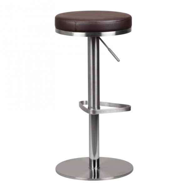 Durable M7 Barstool Stainless Steel Brown Chair Contemporary Stool Adjustable Design Bar Stool Rotatable Stable 38833 Barhocker Wohnling Durable M7 Edelstahl Geb 4