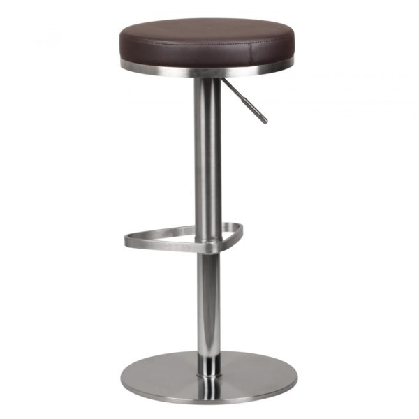 Durable M7 Barstool Stainless Steel Brown Chair Contemporary Stool Adjustable Design Bar Stool Rotatable Stable 38833 Barhocker Wohnling Durable M7 Edelstahl Geb 5