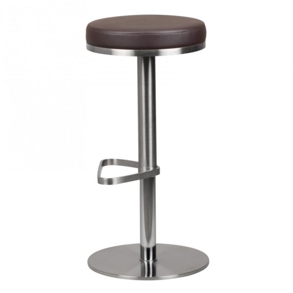Durable M7 Barstool Stainless Steel Brown Chair Contemporary Stool Adjustable Design Bar Stool Rotatable Stable 38833 Barhocker Wohnling Durable M7 Edelstahl Geb 6