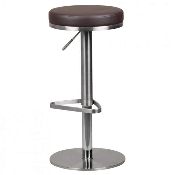 Durable M7 Barstool Stainless Steel Brown Chair Contemporary Stool Adjustable Design Bar Stool Rotatable Stable 38833 Barhocker Wohnling Durable M7 Edelstahl Geb 7
