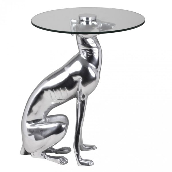 Design Deko Beistelltisch Figur Dog Aus Aluminium Farbe Silber 38947 Wohnling Beistelltisch Dog Silber 40 Cm Wl1 1