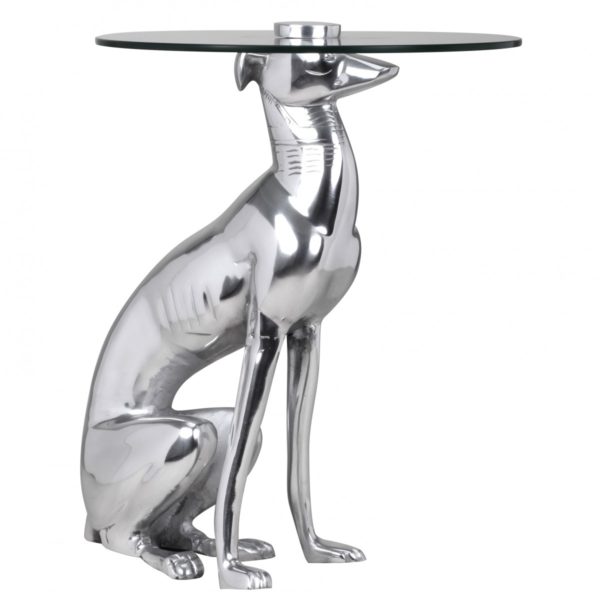 Design Deko Beistelltisch Figur Dog Aus Aluminium Farbe Silber 38947 Wohnling Beistelltisch Dog Silber 40 Cm Wl1 6
