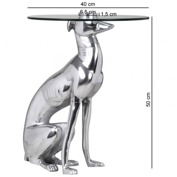 Design Deko Beistelltisch Figur Dog Aus Aluminium Farbe Silber 38947 Wohnling Beistelltisch Dog Silber 40 Cm Wl1 7