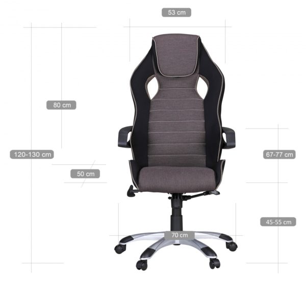 Office Ergonomic Chair Valentino Grey 39107 Amstyle Valentino Racing Chefsessel Silver 2