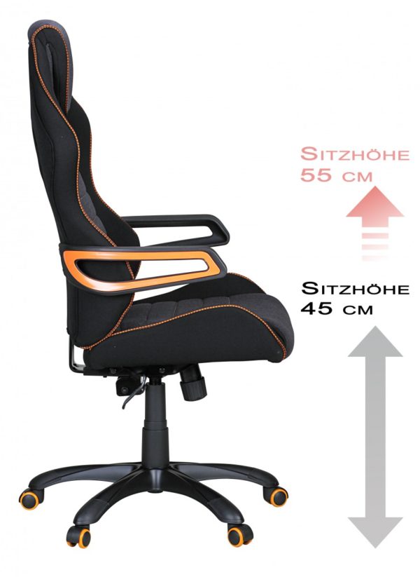 Office Ergonomic Chair Valentino Black 39113 Amstyle Valentino Racing Chefsessel Orange 2