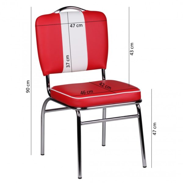 Elvis American Diner 50S Retro Dining Chair Color Red White 39205 Wohnling Esszimmerstuhl American Diner 50Er J