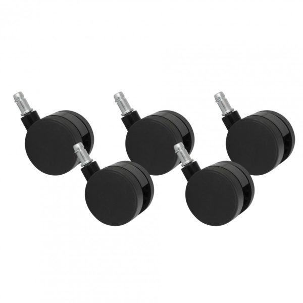 Set Of 5 Casters Office Chair Black Pin 11Mm / 60Mm Diameter Soft Floor Casters Swivel Chair Casters Chair Casters 39234 Amstyle Hartbodenrollen 60Mm Pin 11X21 Spm1 3