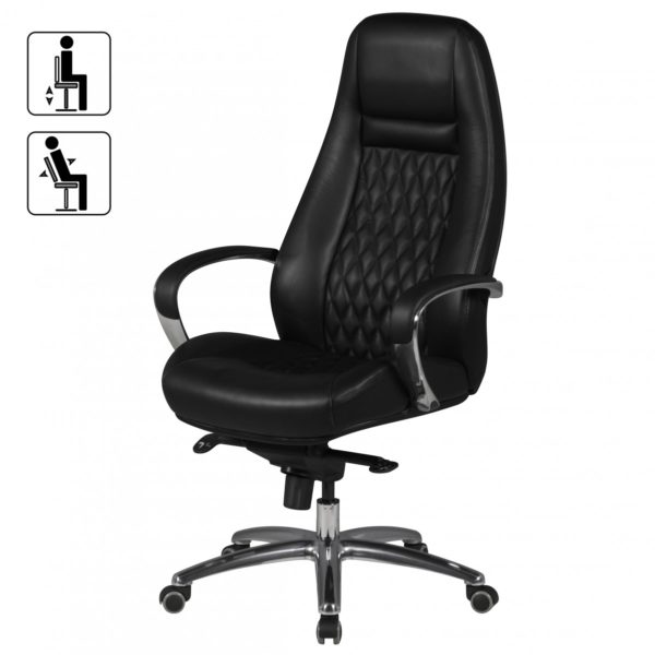 Desk Ergonomic Leather Chair Austin X-Xl 40238 Amstyle Chefsessel Austin Echtleder Schwarz 2