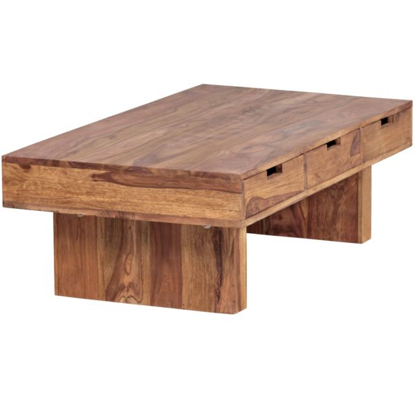 Coffee Table Solid Wood Sheesham Design Living Room Table 110 X 60 Cm With 6 Drawers Country Style Wooden Table 40290 Wohnling Couchtisch Mumbai Massivholz Shees 5