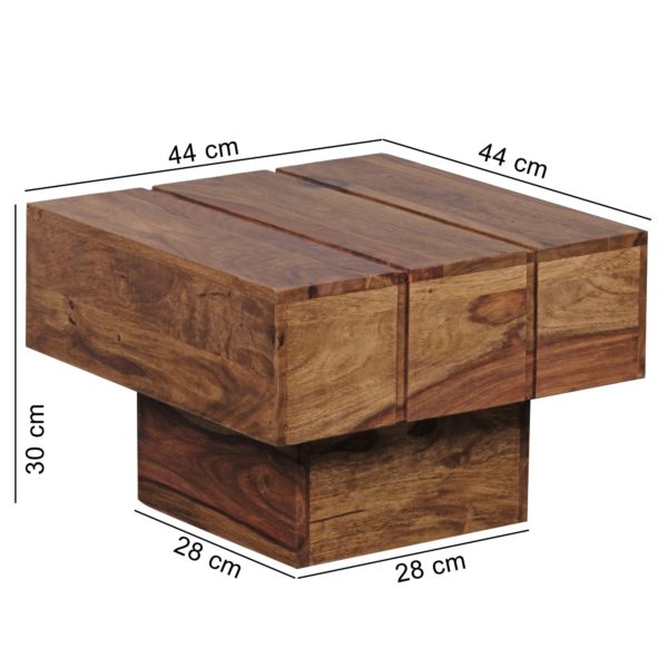Table Sheesham Hardwood Coffee Table 44 X 44 X 30 Cm Coffee Table Solid Wide Cube Square 40325 Wohnling Beistelltisch Sira Massivholz Shee 2