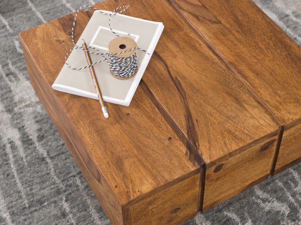Table Sheesham Hardwood Coffee Table 44 X 44 X 30 Cm Coffee Table Solid Wide Cube Square 40325 Wohnling Beistelltisch Sira Massivholz Shee 3
