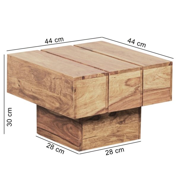 Table Hardwood Acacia Coffee Table 44 X 44 X 30 Cm Coffee Table Solid Wide Cube Square 40326 Wohnling Beistelltisch Sira Massivholz Akaz 2