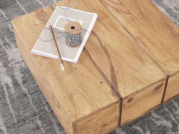 Table Hardwood Acacia Coffee Table 44 X 44 X 30 Cm Coffee Table Solid Wide Cube Square 40326 Wohnling Beistelltisch Sira Massivholz Akaz 3