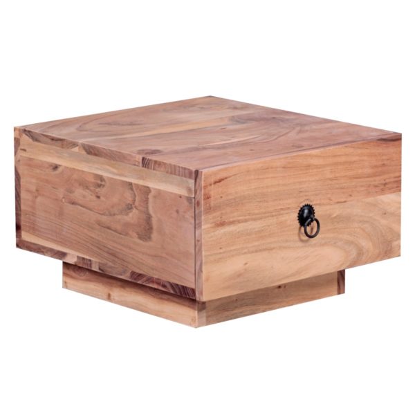 Nightstand Solid Wood Acacia Design Night-Dresser 25 Cm High With Drawer Nightstand Natural Wood 40X40 Cm 40328 Wohnling Nachtkonsole Mit Schublade Wl1 758 3