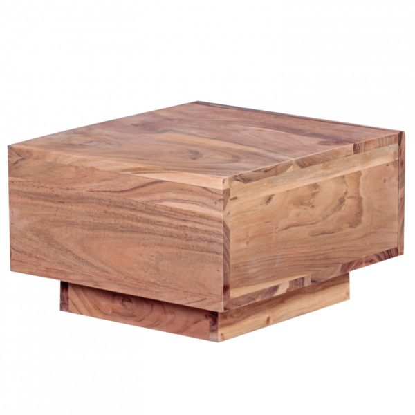 Nightstand Solid Wood Acacia Design Night-Dresser 25 Cm High With Drawer Nightstand Natural Wood 40X40 Cm 40328 Wohnling Nachtkonsole Mit Schublade Wl1 758 4