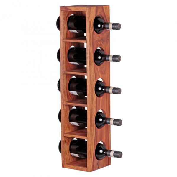 Wine Rack Solid Wood Sheesham Bottle Shelf Wall Mount For 5 Bottles Wooden Shelf Contemporary Shelf With 70 Cm 40340 Wohnling Weinregal Wl1 767 Wl1 767 1