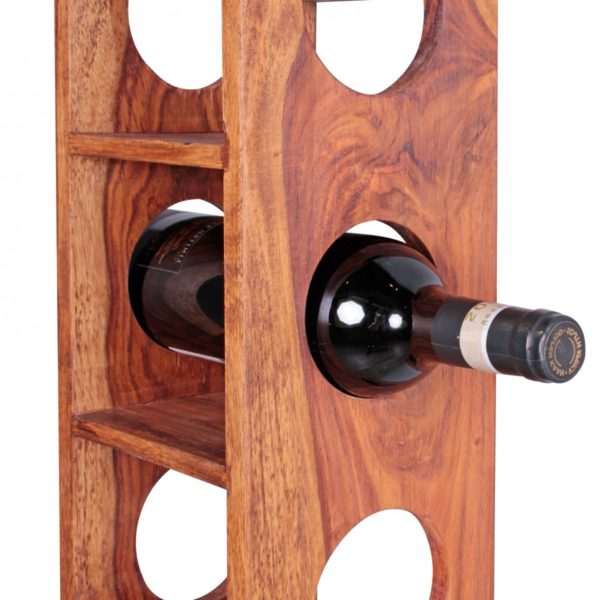 Wine Rack Solid Wood Sheesham Bottle Shelf Wall Mount For 5 Bottles Wooden Shelf Contemporary Shelf With 70 Cm 40340 Wohnling Weinregal Wl1 767 Wl1 767 5