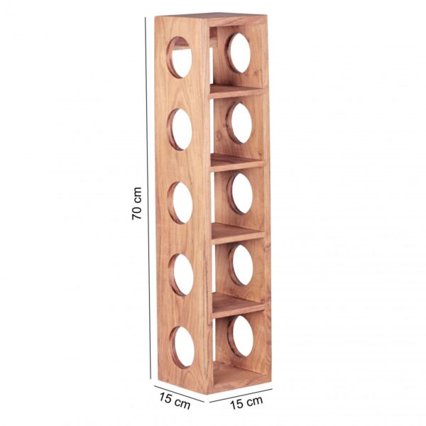 Wine Rack Solid Wood Acacia Bottle Shelf Wall Mount For 5 Bottles Wooden Shelf Contemporary Shelf With 70 Cm 40341 Wohnling Weinregal Wl1 768 Wl1 768 2