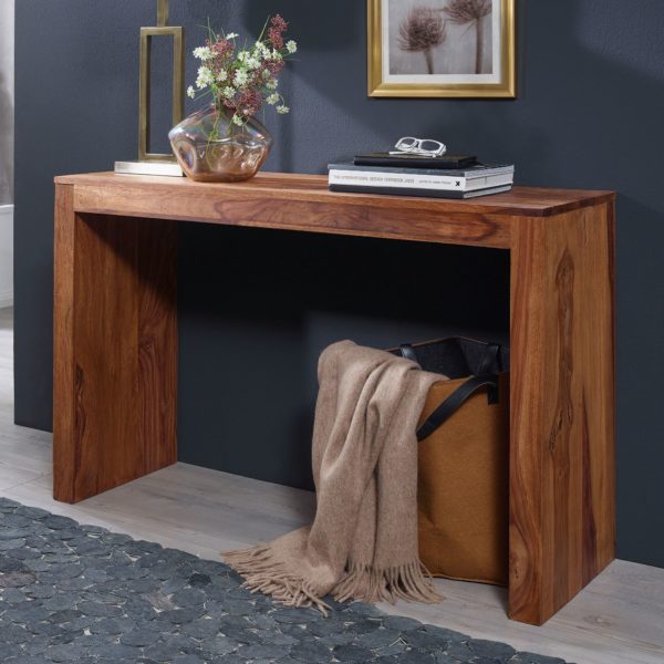 Console Table Solid Wood Sheesham Console Desk 115 X 40 Cm Cottage Style Work Table Natural Wood Modern 40359 Wohnling Konsolentisch Mumbai Massivholz Shee