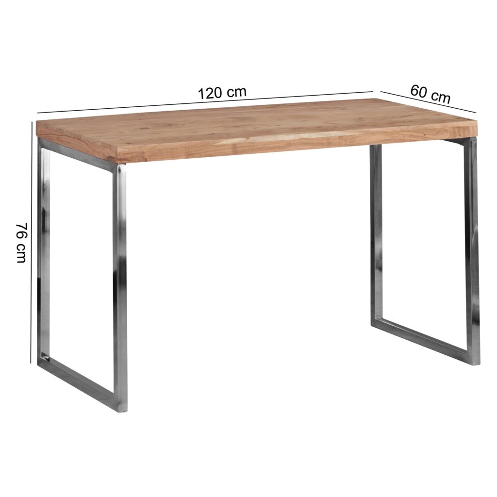 Desk Solid Wood Acacia Computer Table 120 X 60 Cm Laptop Table Cottage ...