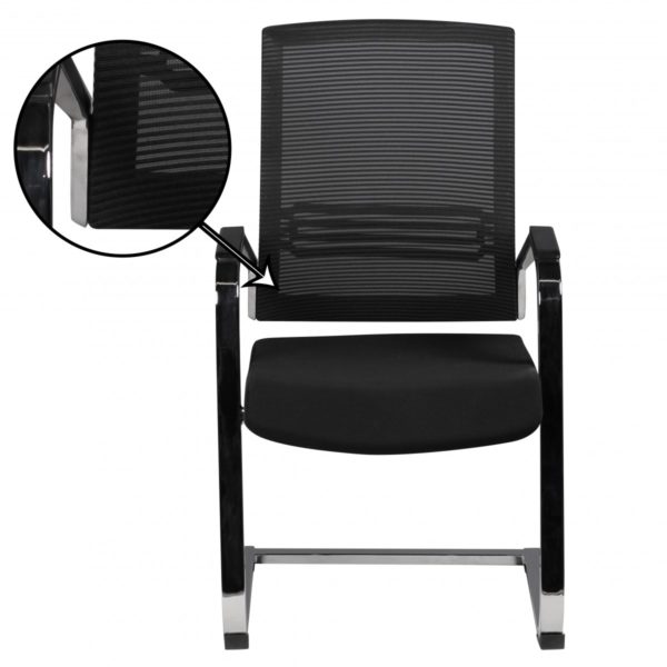 Cantilever Apollo A3 Meeting Chair Fabric Black Rocking Chair Xxl Chrome 120Kg Visitors Chair Design 40464 Amstyle Besucherstuhl Visitor Apollo A3 Spm 5