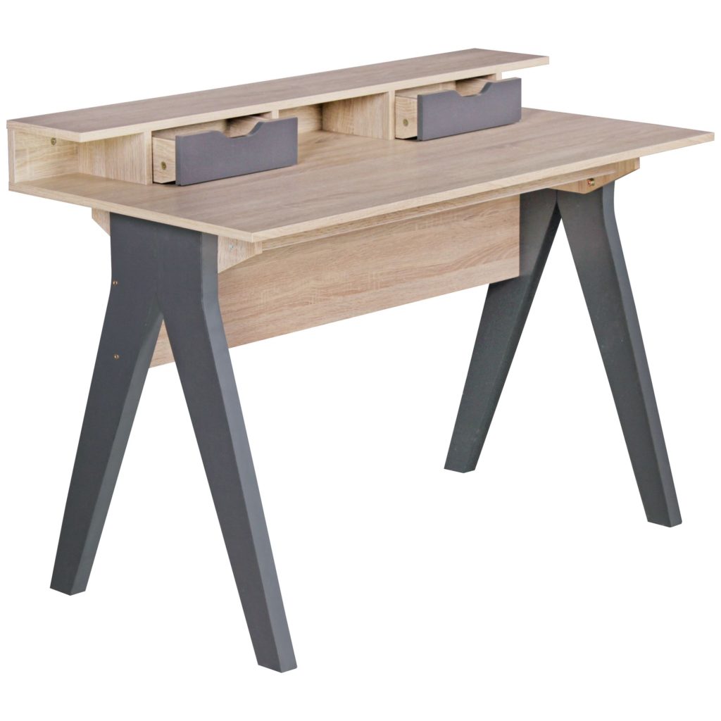 Desk 120 Cm Design Office Table Sonoma Oak / Gray Modern Computer Table ...