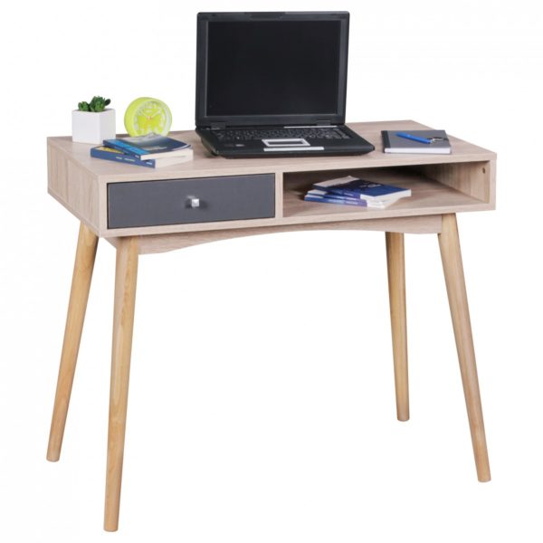 Schreibtisch Samo 90 X 78 X 45 Cm Mit Schublade In Sonoma Eiche 40529 Wohnling Schreibtisch Modern Schublade Design