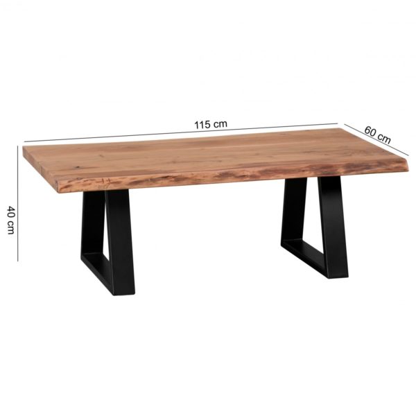 Coffee Table In Solid Wood Acacia 40889 Wohnling Couchtisch Aus Massivholz Akazie B