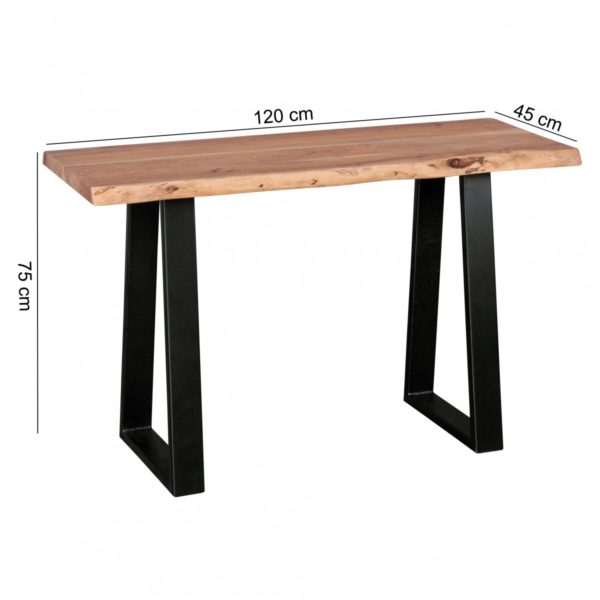 Console Table Log Solid Wood Console Acacia Secretary 120 X 45 Cm Wane Desk Landhaus Dressing 40890 Wohnling Konsolentisch 118X45 Cm Wl1 829 W 3