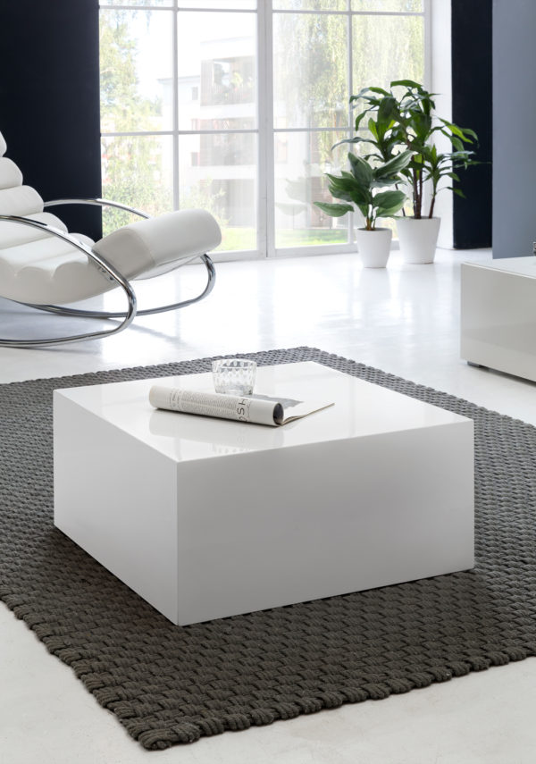 Coffee Table Monobloc Mdf Wooden Table White 60 Cm Wide Design Living Room Table Contemporary Side Table Square 40917 Wohnling Couchtisch Monobloc 60 X 60 X 30 C 3