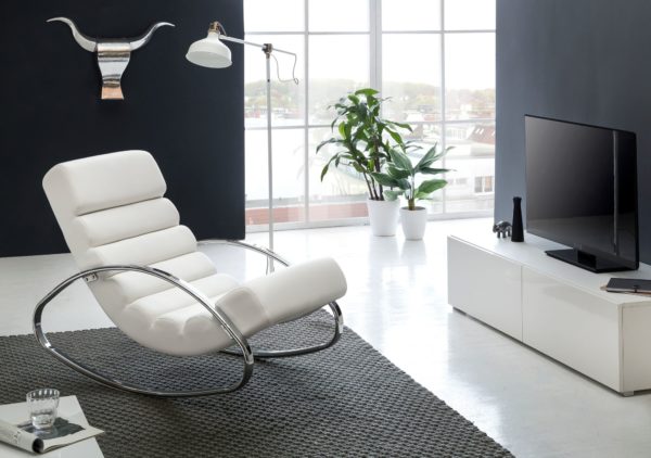 Relaxliege Sessel Fernsehsessel Farbe Weiß Relaxsessel Design Schaukelstuhl Wippstuhl Modern 40919 Wohnling Relaxliege Sessel Fernsehsessel Fa 2