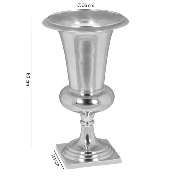 Vase 60 X 36 Cm Tall Cup Xxl Decorative Vase Goblet Aluminum Decoration Silver Planting Cup 41629 Wohnling Vase Pokal Wl1 878 Wl1 878 1