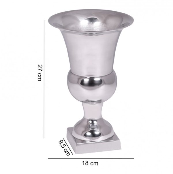 Pokal S Aluminium 27 X 18 Cm Silber Glänzend Design Dekoration Modern 41677 Wohnling Deko Blumenvase Pokal S Wl1 926 Wl 1