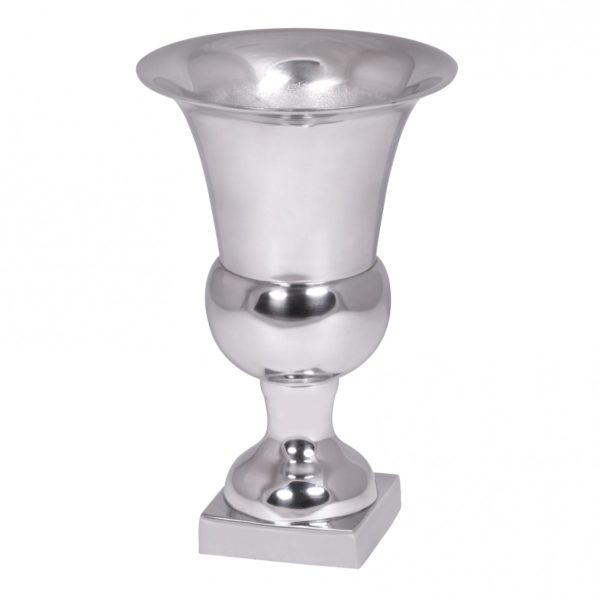Vase 27 X 18 Cm Cup S Deco Vase Goblet Aluminum - Decoration Vase Silver Planting Cup 41677 Wohnling Deko Blumenvase Pokal S Wl1 926 Wl 2