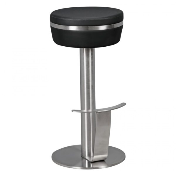 Durable M9 Barstool Stainless Steel With Leatherette Seat In Black Design Bar Stool Is Rotatable 41782 Wohnling Barhocker Durable M9 Schwarz Wl1 951
